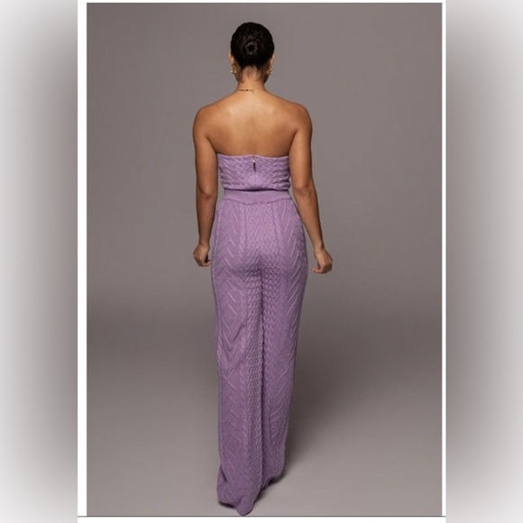 Brand new with tags JLUXLABEL Lavender knit pants + corset top - Picture 2 of 12